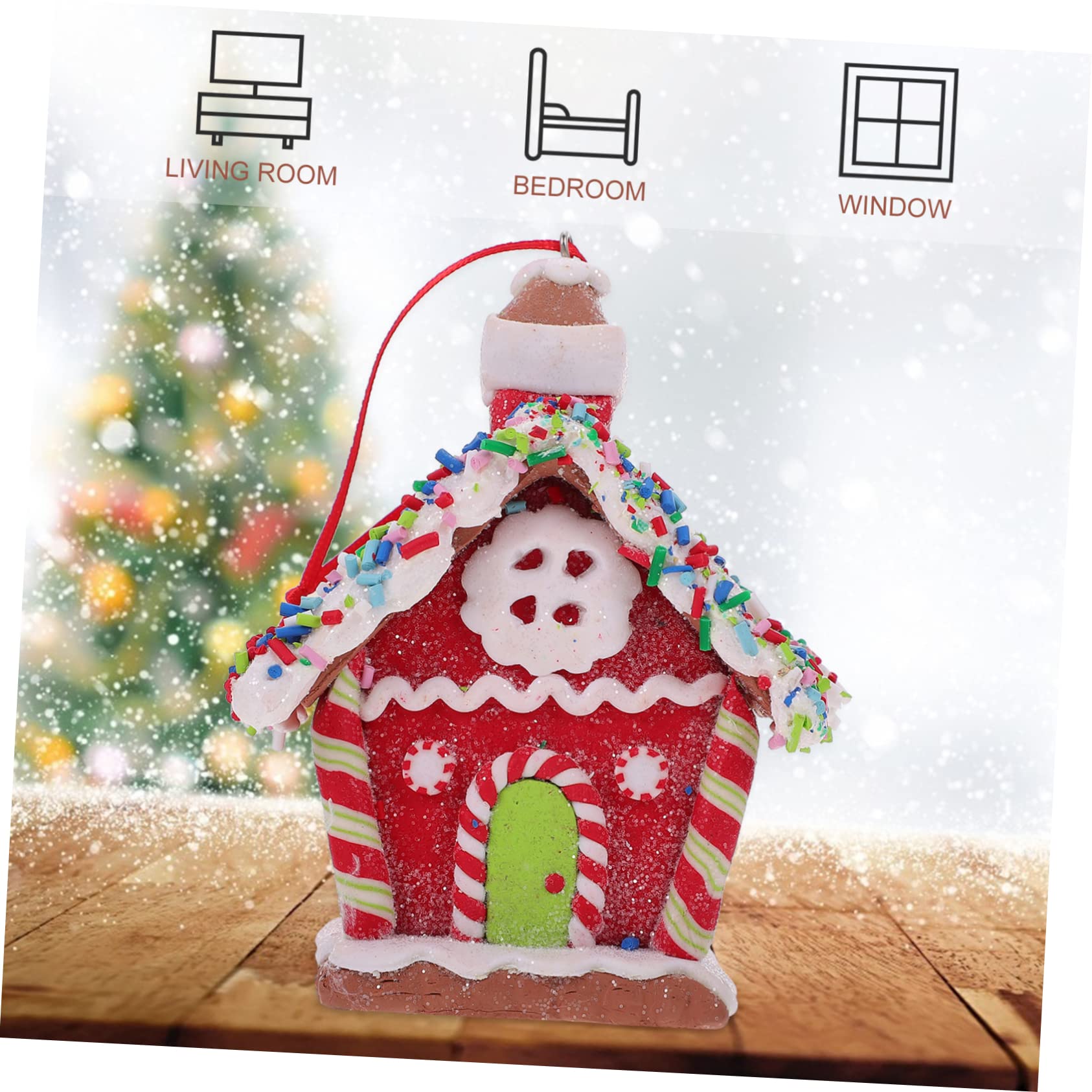 Zerodeko 3 Pezzi Decorazioni Per Lalbero Di Natale Ornamenti Per Lalbero Di Natale Appesi A Forma Di Casa Materiale in Resina Decorazione