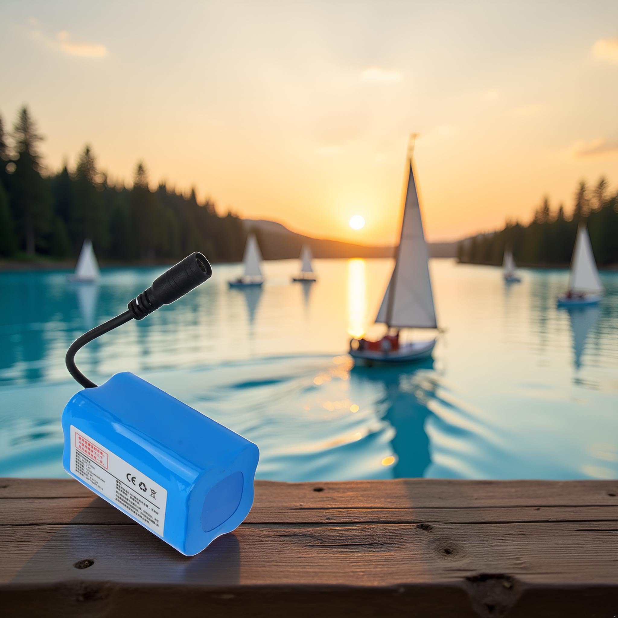 Dilwe Batería de Lancha Rápida RC, Reemplazo de Batería de Litio Recargable de 7,4 V 12000 MAh para Barco de Anidación RC