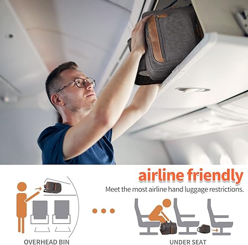 Miniatura 7 de Bolsa de mensajero para hombre, mochila para laptop de 17-17.3 pulgadas, 3 en 1, convertible, bolsa cruzada de hombro, maletín