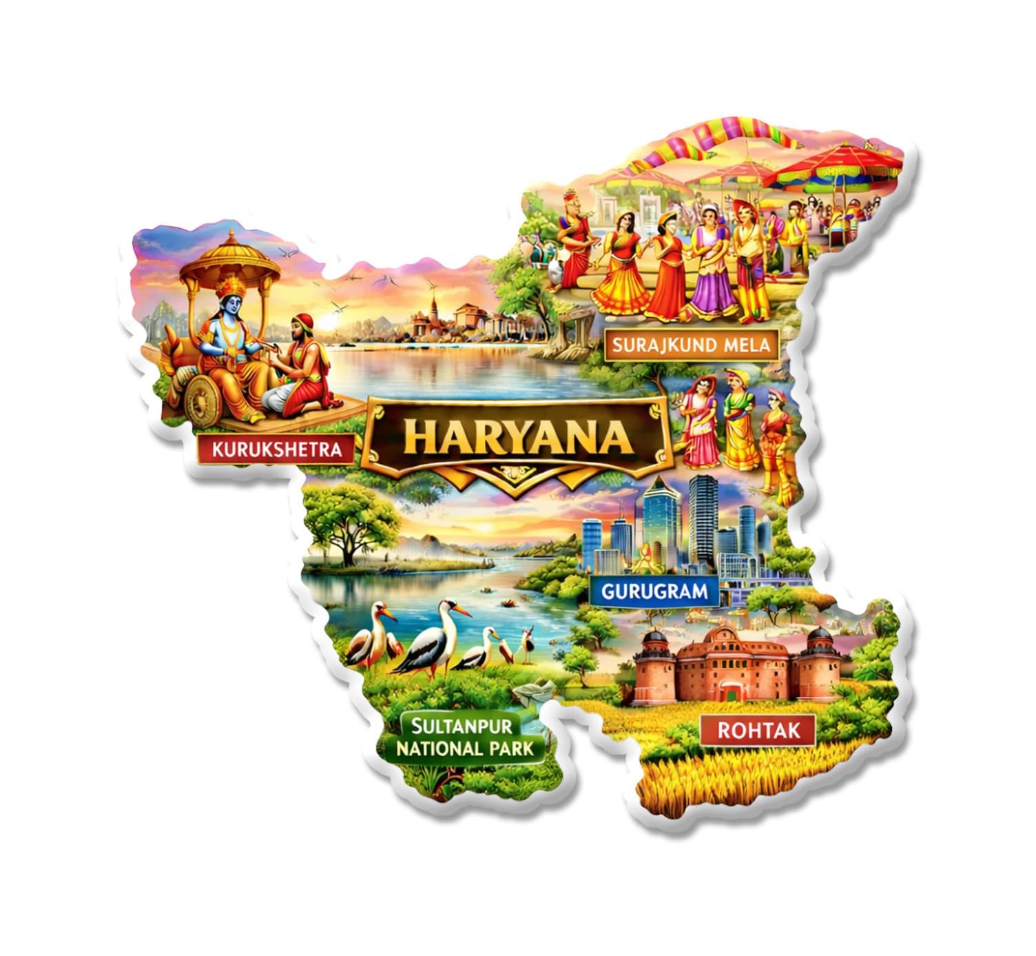 Kerala Fridge Magnet - God's Own Country Design -25