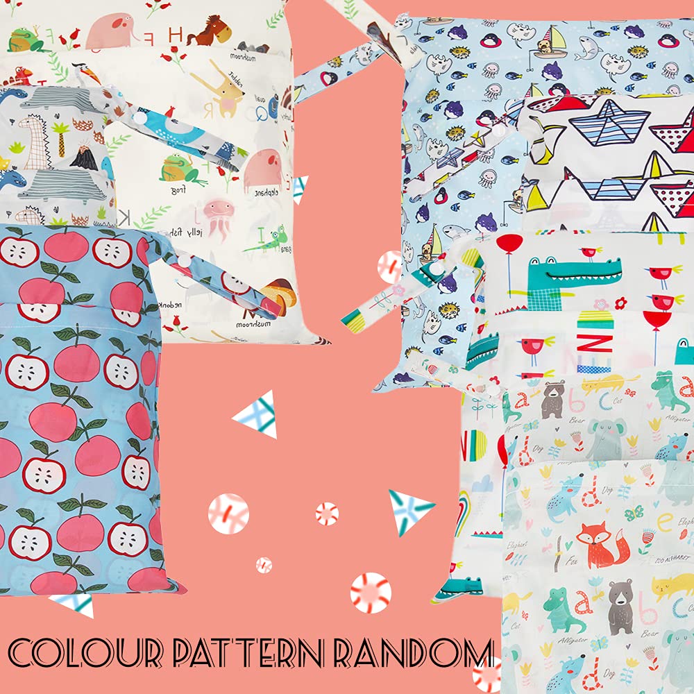 Sac Couches Lavables*3, XiXiRan Sac Couches Lavables Etanche, Sac à Couche de Bébé Réutilisable, Sac à Couche de Bébé à Fermeture Eclair Etanche, Wet Bag, Trois Modèles, S/M/L, Plage, Piscine, Voyage