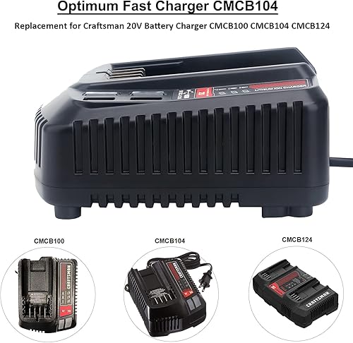 Miniatura 3 de Cargador de batería de 20 V de repuesto para Craftsman V20, iones de litio, 20 voltios, batería CMCB104 CMCB202 CMCB201 CMCB209 CMCB205 CMCB100
