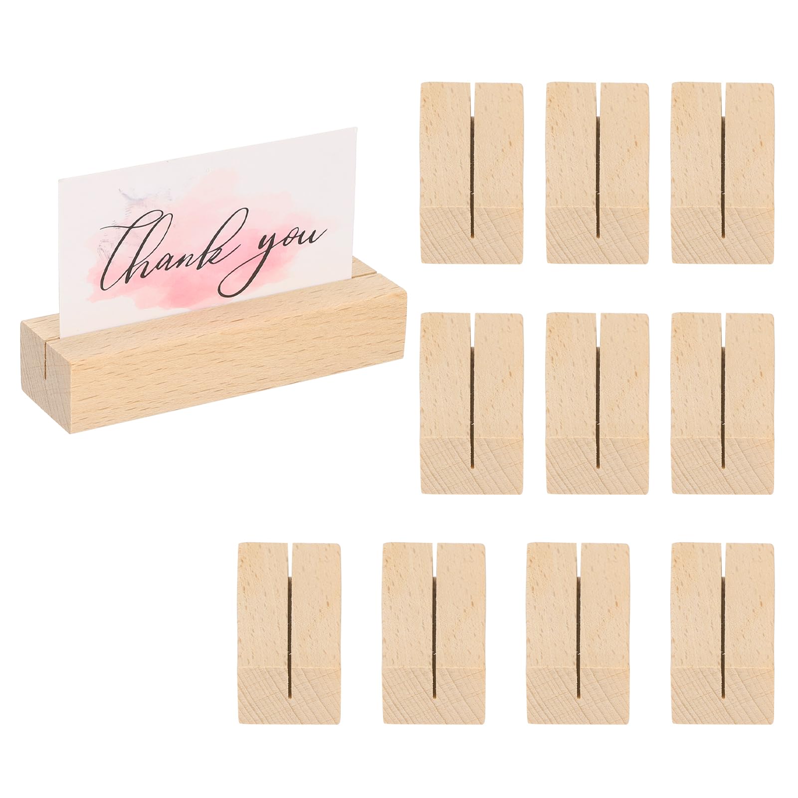 PATIKIL 5Pcs Wood Place Card Holders,1mm Slot Rustic Beech Wood — image 1