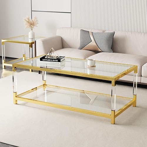 Miniatura 28 de Mesa consola de cristal dorado de lujo moderna de 55 pulgadas, mesa de entrada delgada con base de acero inoxidable brillante con espejo Consola