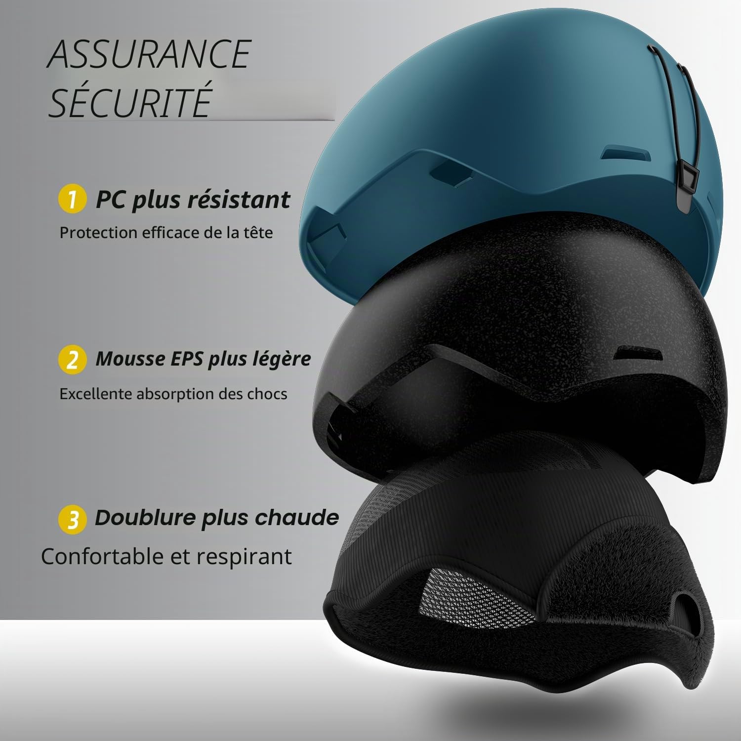 LANOVAGEAR Casque de Ski, Casque de Snowboard pour Hommes, Femmes, Jeunes, Casque Ski Ajustable pour Skating, Surf des neiges, Antichoc et Universel