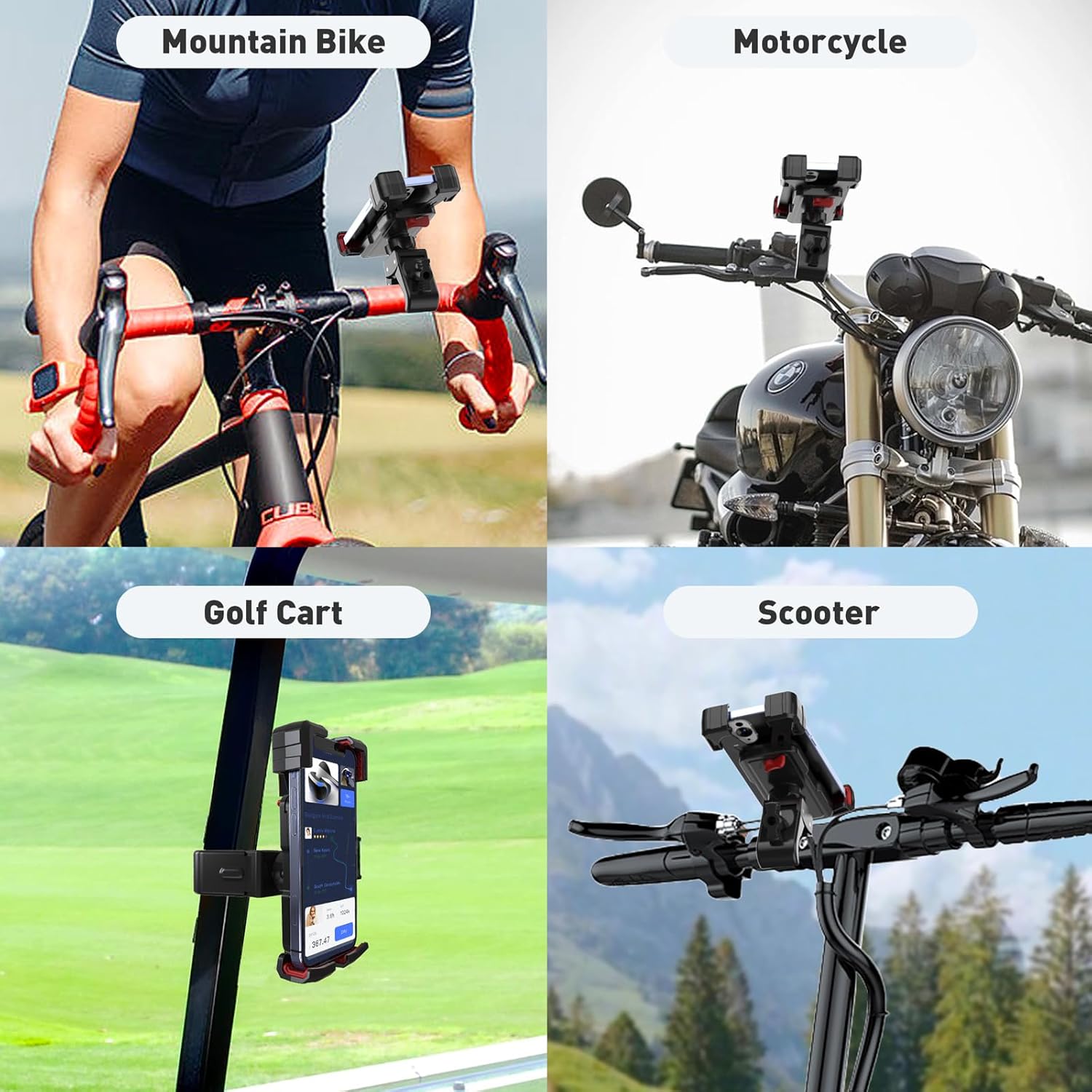 Golf Cart Phone Mount Holder for iPhone/Galaxy/Google Pixel, Universal Phone Holder for Most Brand EZGO, Club Car, Yamaha Golf Carts Phone Caddy - Image 6