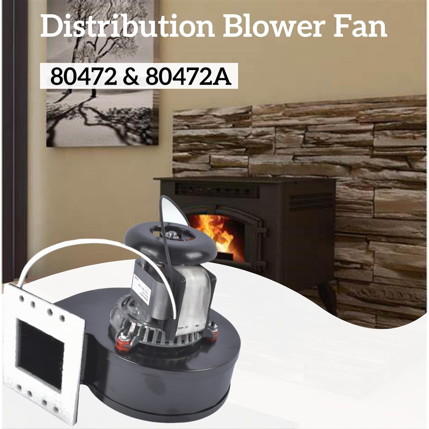 80472 & 80472A Distribution Blower Fan Replacement for US Stove, USSC American Harvest 6039 6041, King KP130, Ashley 5500/5500M/5500XL, 5502M Pellet Stoves