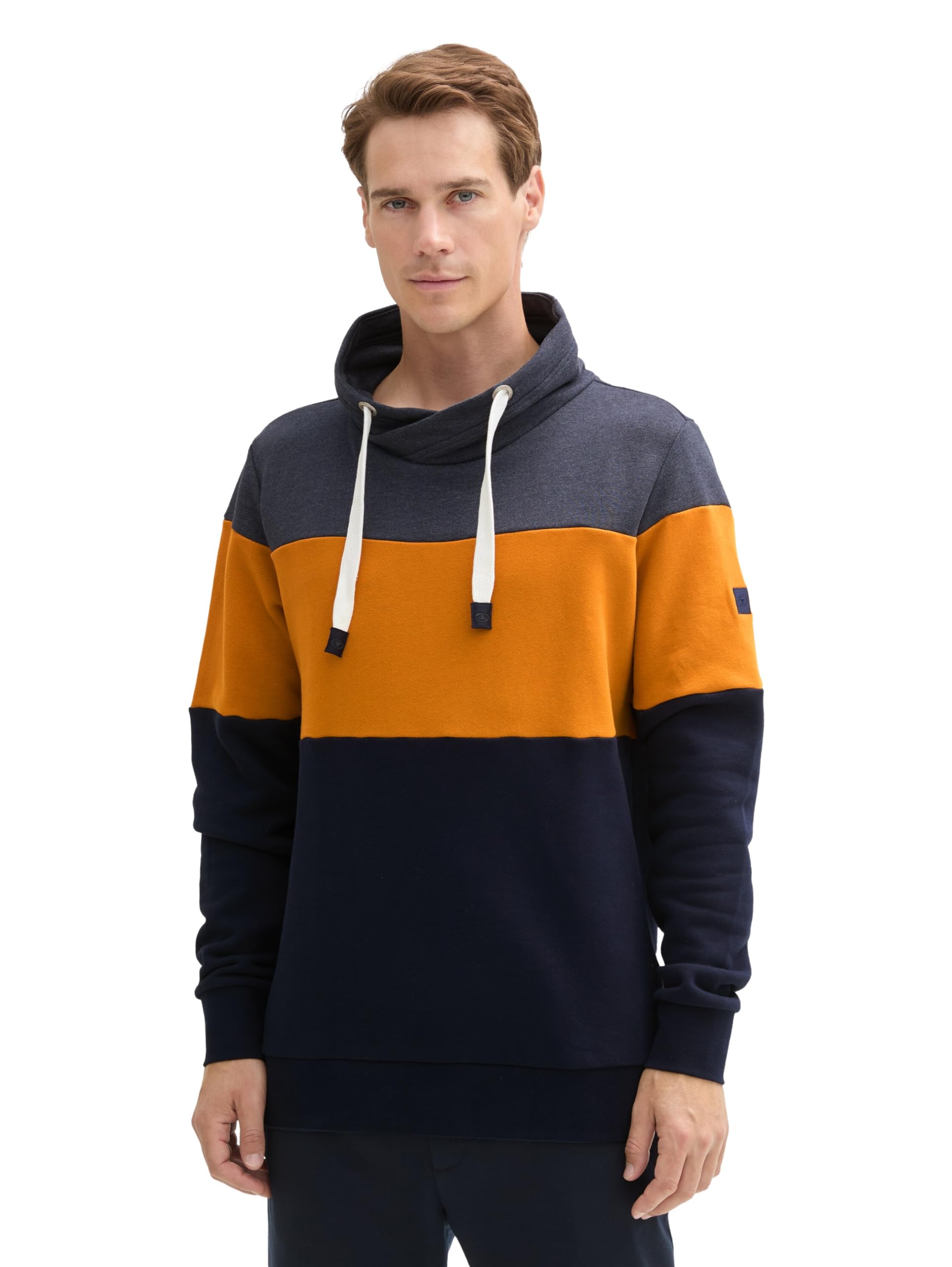 Tom Tailor Herren 1043280 Colourblock Sweatshirt mit hohem Kragen