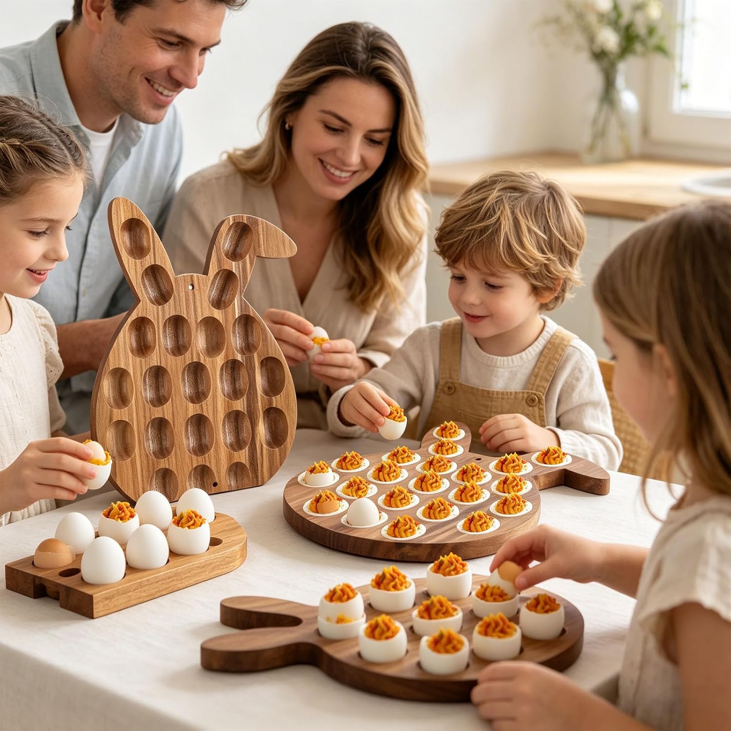 Wooden Food Tray with Carved Grooves for Stable Display of Poultry and Small Fruits Home Kitchen Accessories Easy Oocyte Holder
