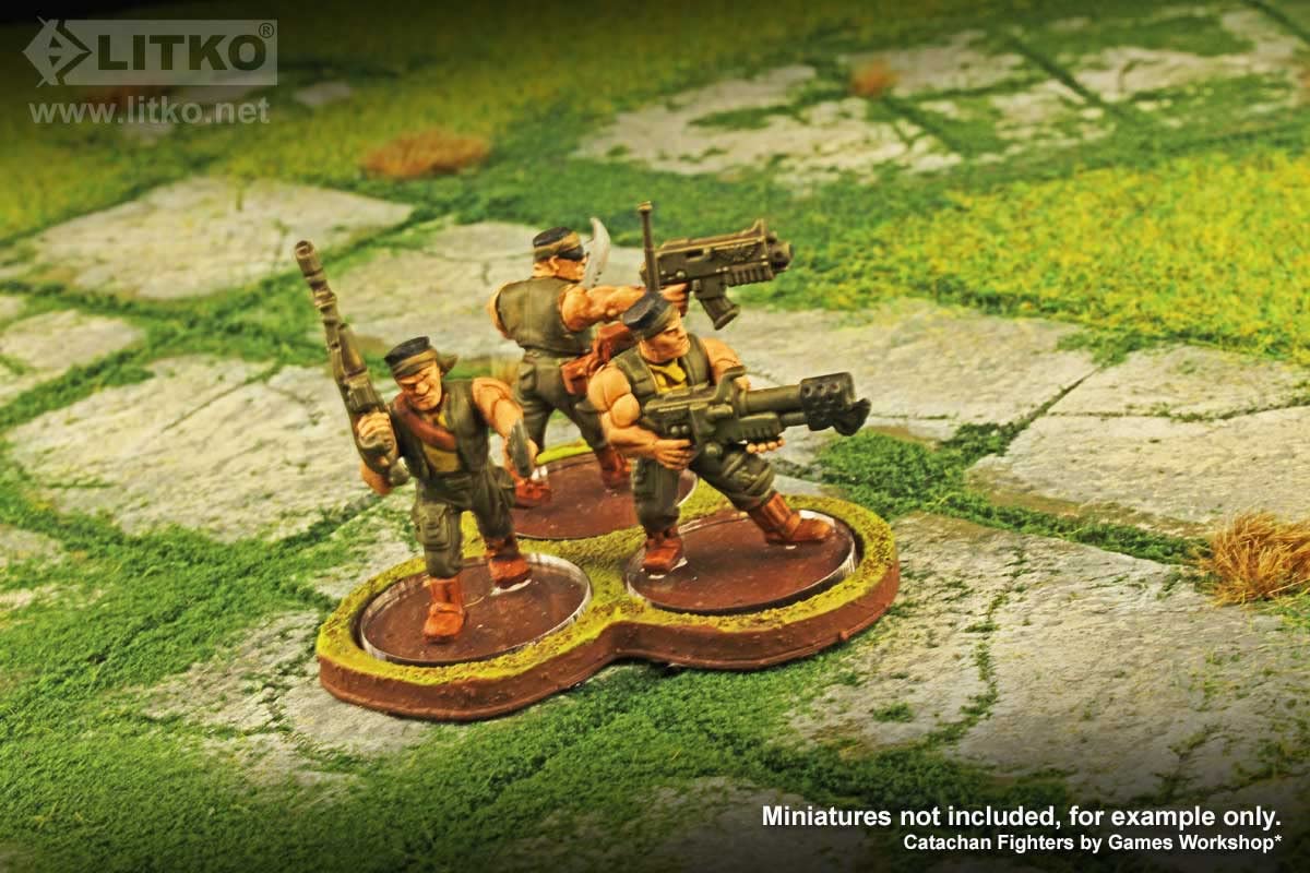 LITKO Horde Trays | 25mm Circle Bases | Movement Tray | Compatible with Warhammer, Age of Sigmar, Bolt Action (3-Figure Horde Tray)