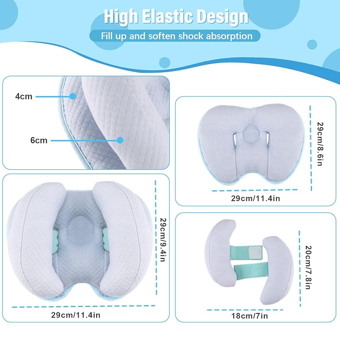 Almohada de viaje 2 en 1 para bebé, soporte ajustable miniatura 2