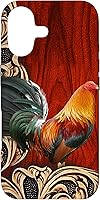 Vista 1 de Flowers Leaf Floral Rooster Wood PC Funda para iPhone 17