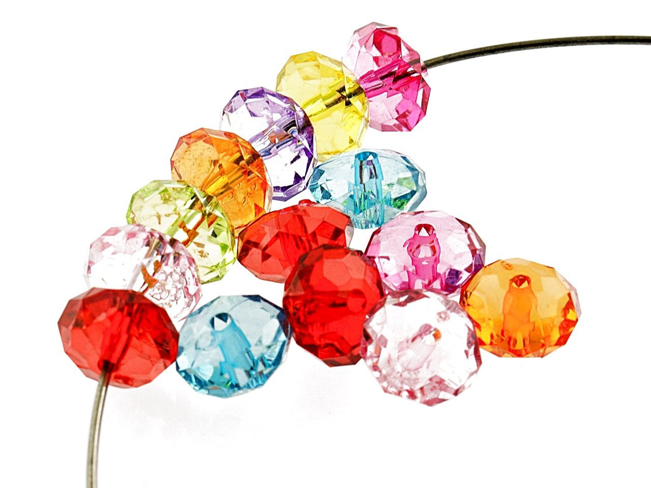 20 Coloured Faceted Acrylic Beads 12 mm (Vintage Parts, DIY Jewelry