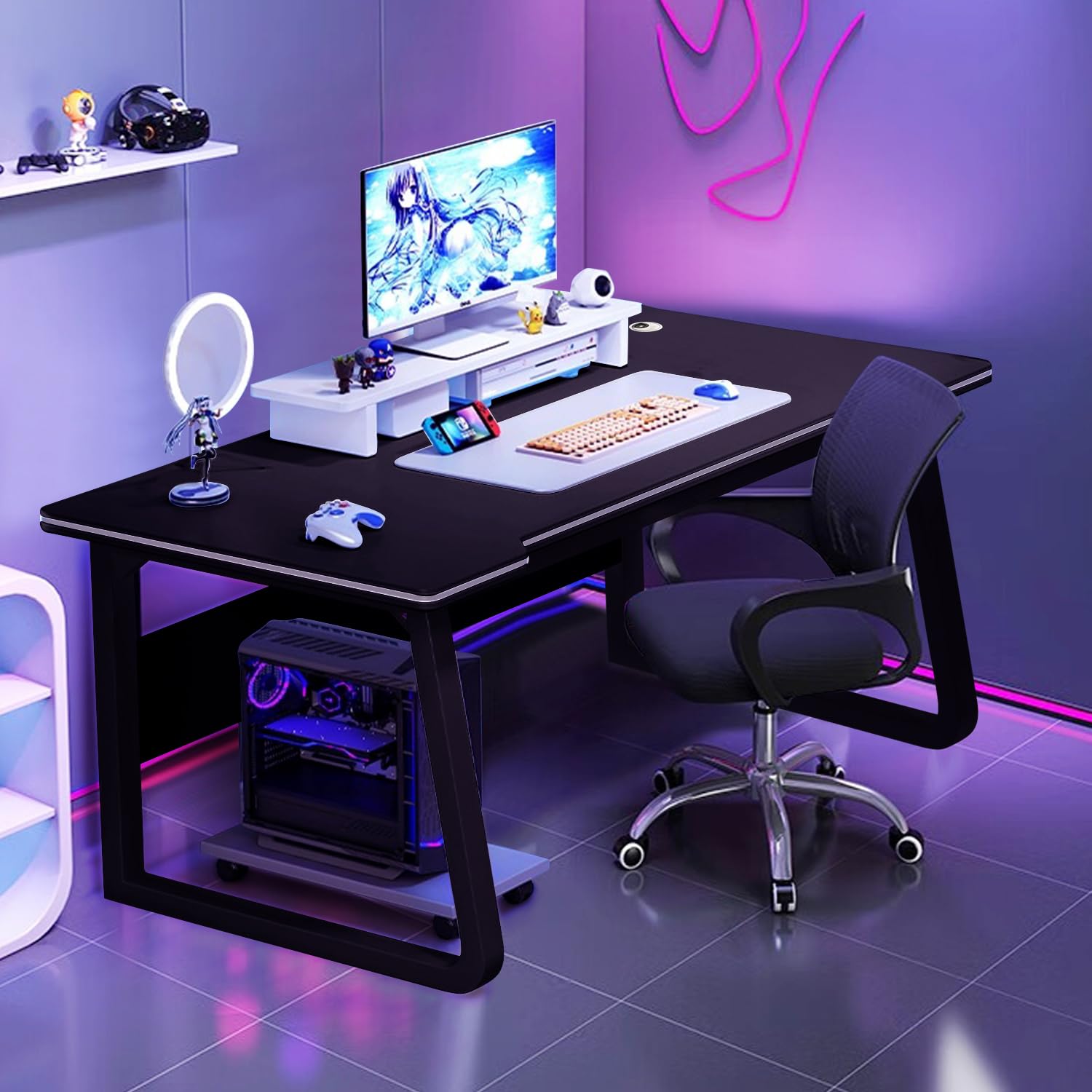 LYZMHA パソコンデスク 北欧 C型 机 pcデスク ゲーミングデスク 71dcUQx8M+L._AC_UF894,