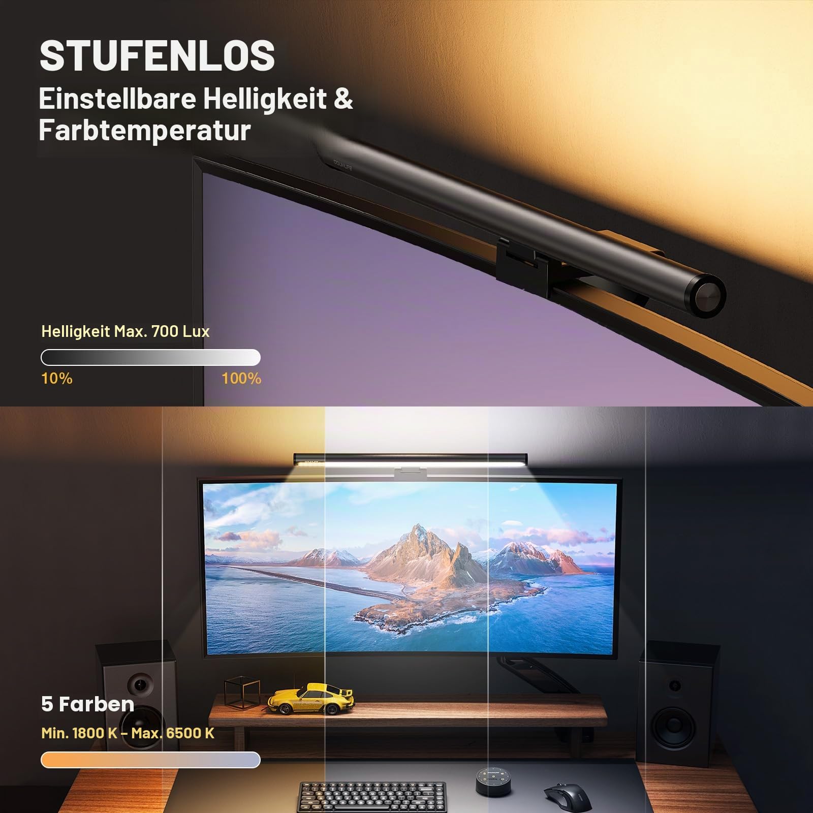 Douxlife LED Monitorlampe mit Backlight und kabelloser Fernbedienung