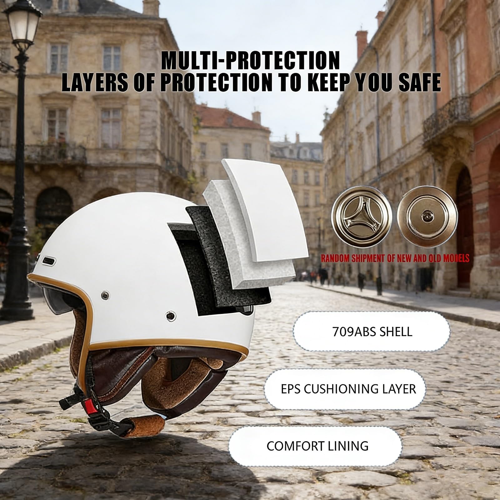 Casco 3/4 Aperto Moto E Scooter Per Bambini – Visiera Solare HD Anti-UV, Per Ragazze E Ragazzi (mopedi Leggeri), Taglia 54-61cm, Adatto Per 5-12 Anni.(7)