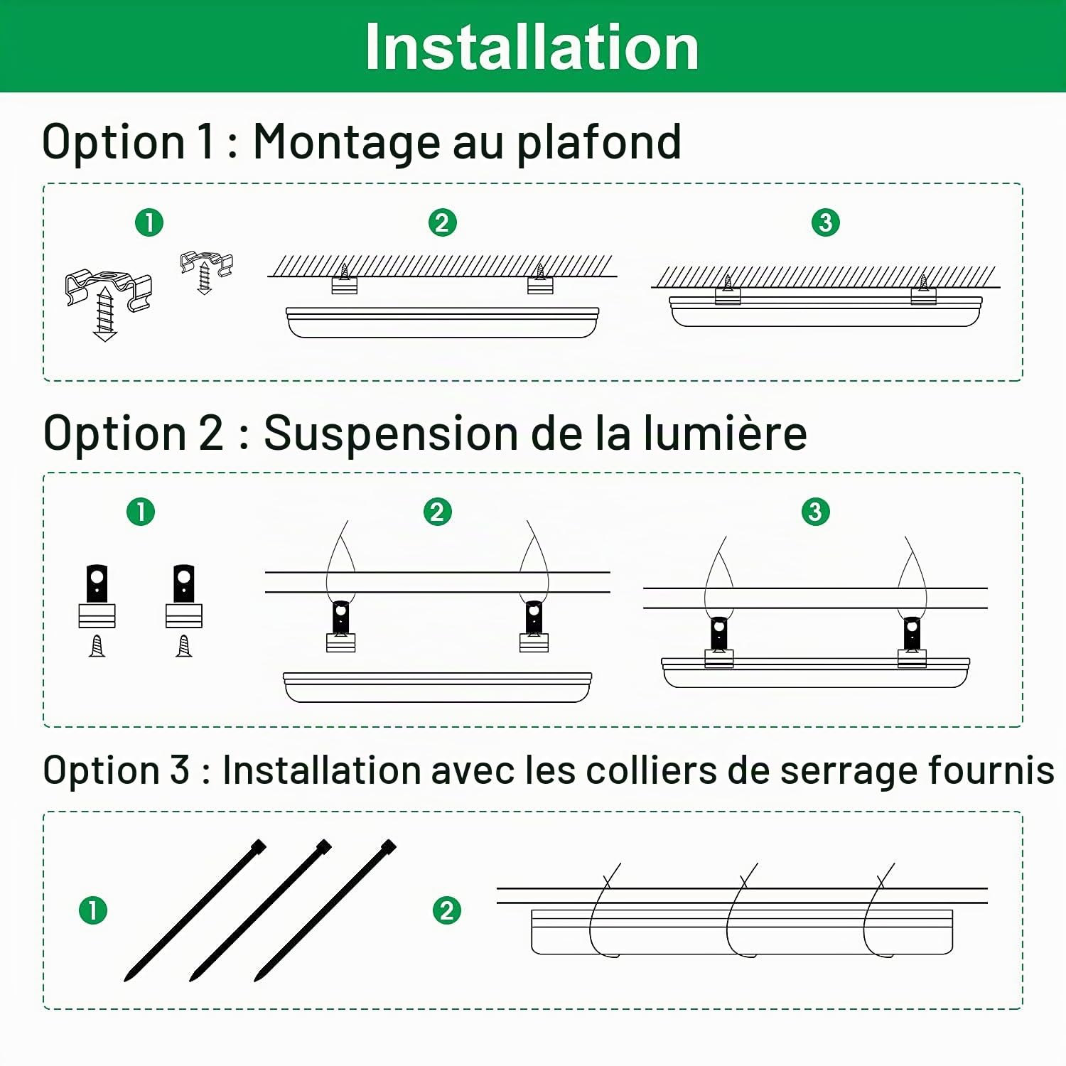 wolezek Lampe LED Horticole, 2FT 4 Pack T8 Spectre Complet Lampe pour Plantes Intérieur, 384 LEDs Lampe de Croissance pour Plantes, Conception en Daisy Chain(équivalent 300W HPS)