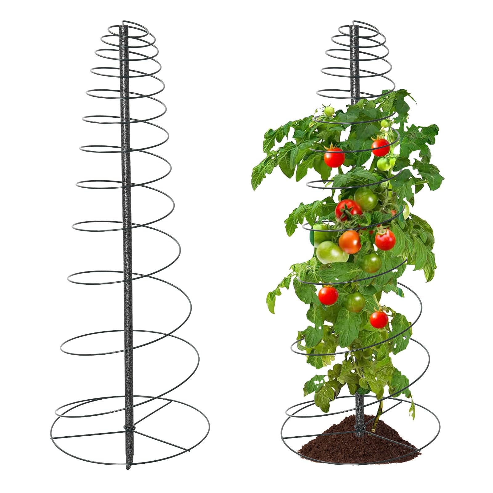 Garden Trellis for Climbing Plants, 120cm Metal Garden Obelisk Outdoor for Roses, Tomatoes, Ivy & Potted Plants, Sturdy Plant Supports Trellis Weatherproof with Reinforced Joints