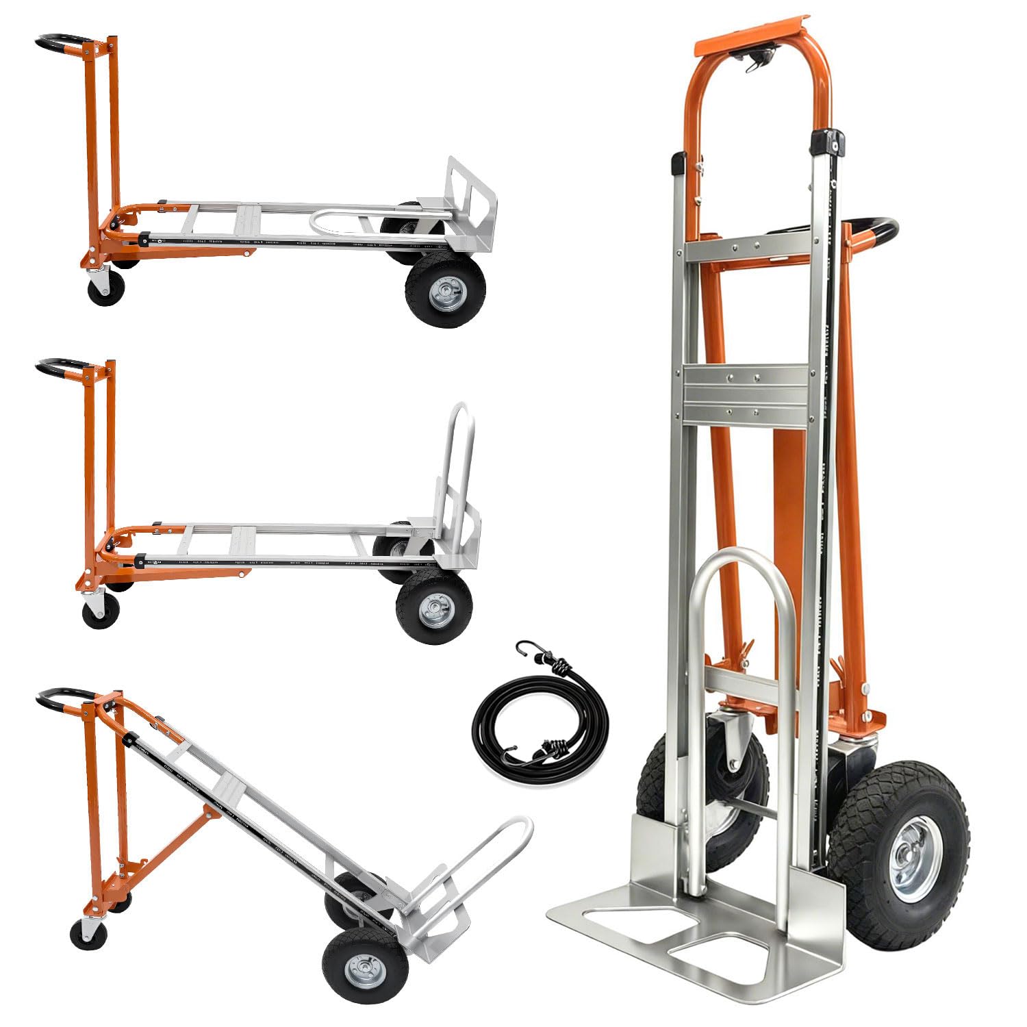 SST Carrito de mano convertible 4 en 1 plegable con ruedas, 1000 libras de aluminio resistente para construcción, logística, compras, hogar, mudanza de oficina