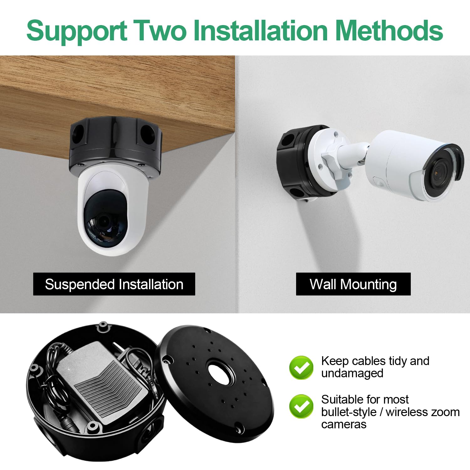 4 Pieza Caja Conexiones Estanca Junction Box de Cámara Caja Estanca Circular Impermeable Estanca con Tornillos y Destornillador Pequeño Apto para Cámaras de Vigilancia en Interiores y Exteriores