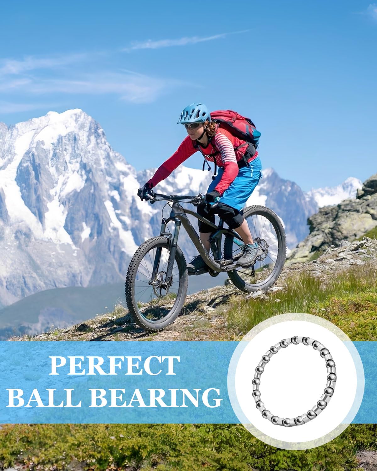 6Pcs Rodamientos de bolas para bicicleta para pedalier bicicleta – Jaula rodamientos de bolas OD 40 mm, para pedalier bicicleta, compatible con manivela de bicicleta
