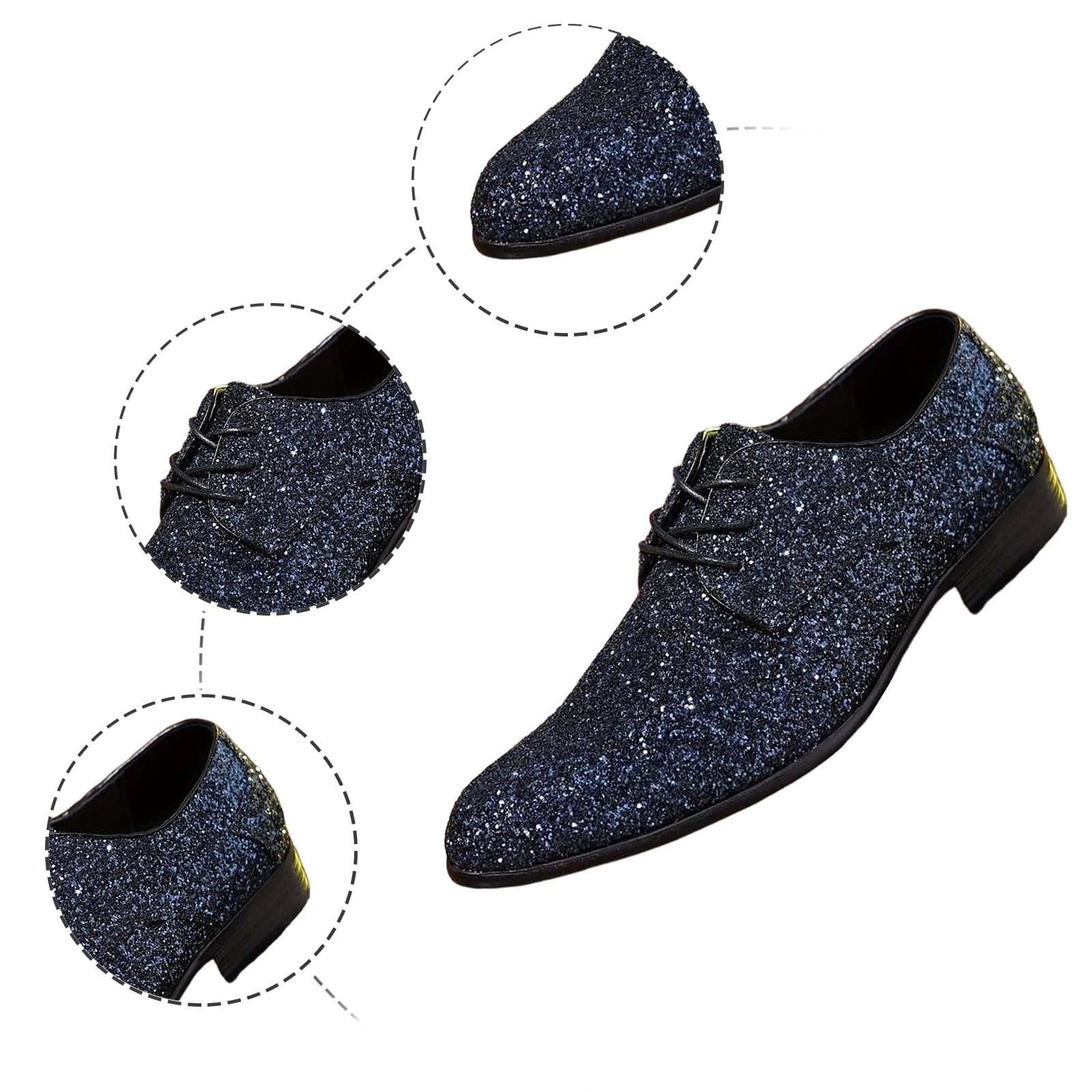 Glitzer Sneaker Herren Glitzerschuhe Silber Pailletten Schuhe Silber Pailletten Halbhoch Herrenboots Party Schuhe Turnschuhe Karneval Plateau Funkelnde Hochzeits Walking