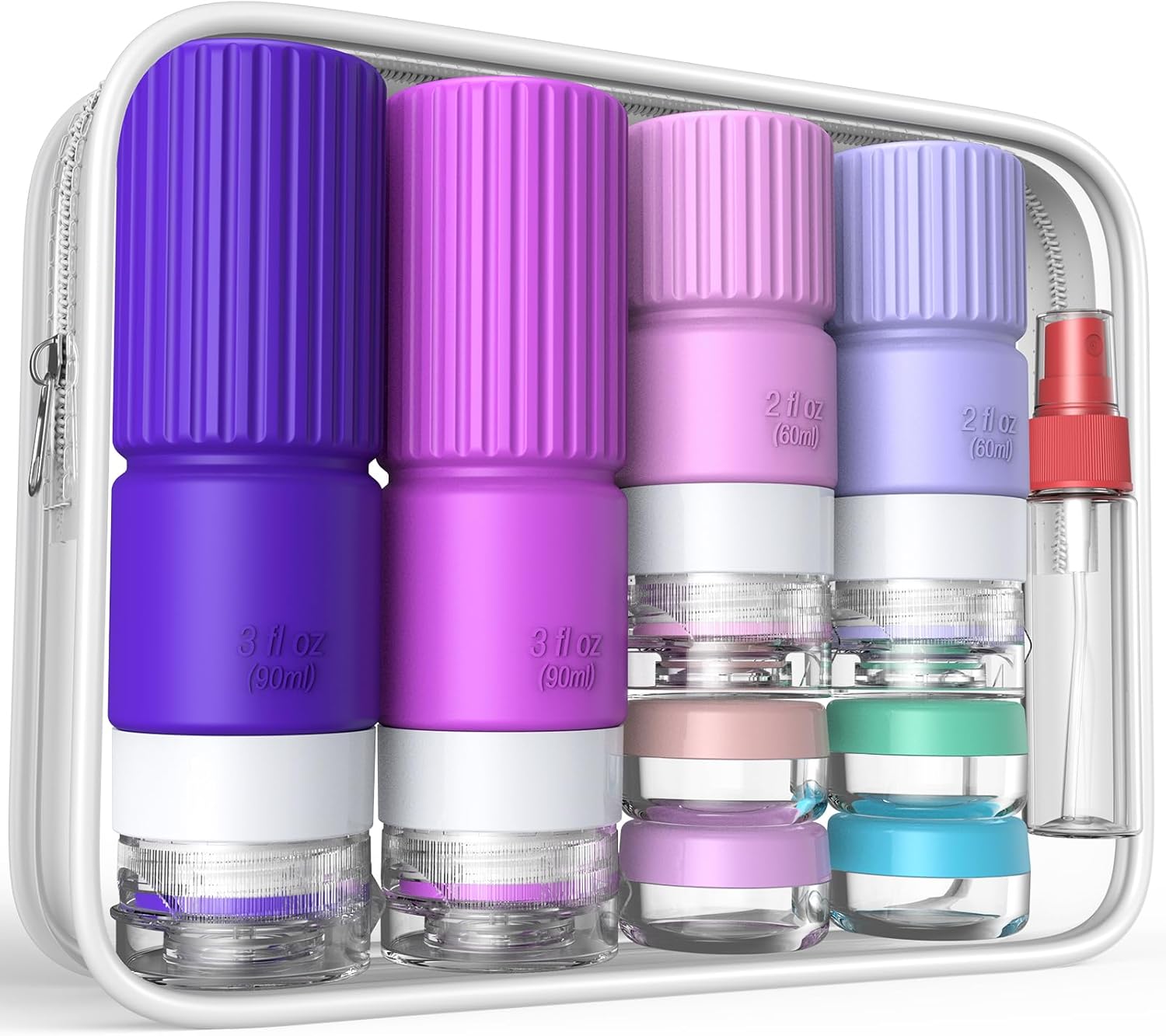 18 Pack Travel Bottles for Toiletries,TSA Approved Silicone