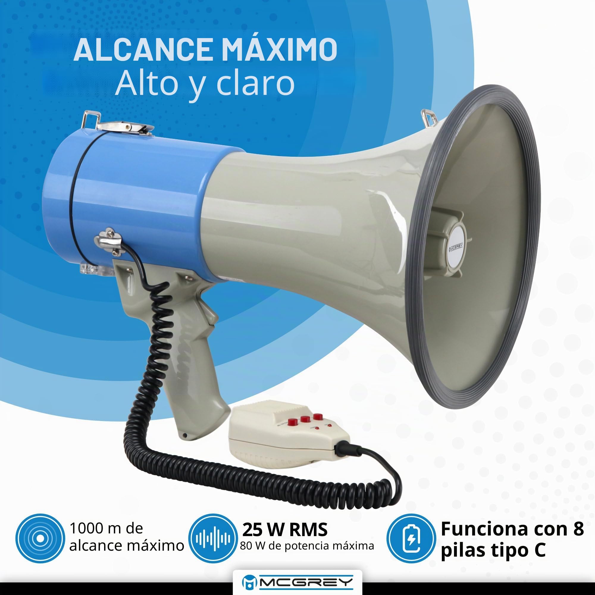McGrey MP-500HS USB/SD MP3 megáfono 80W 1000m