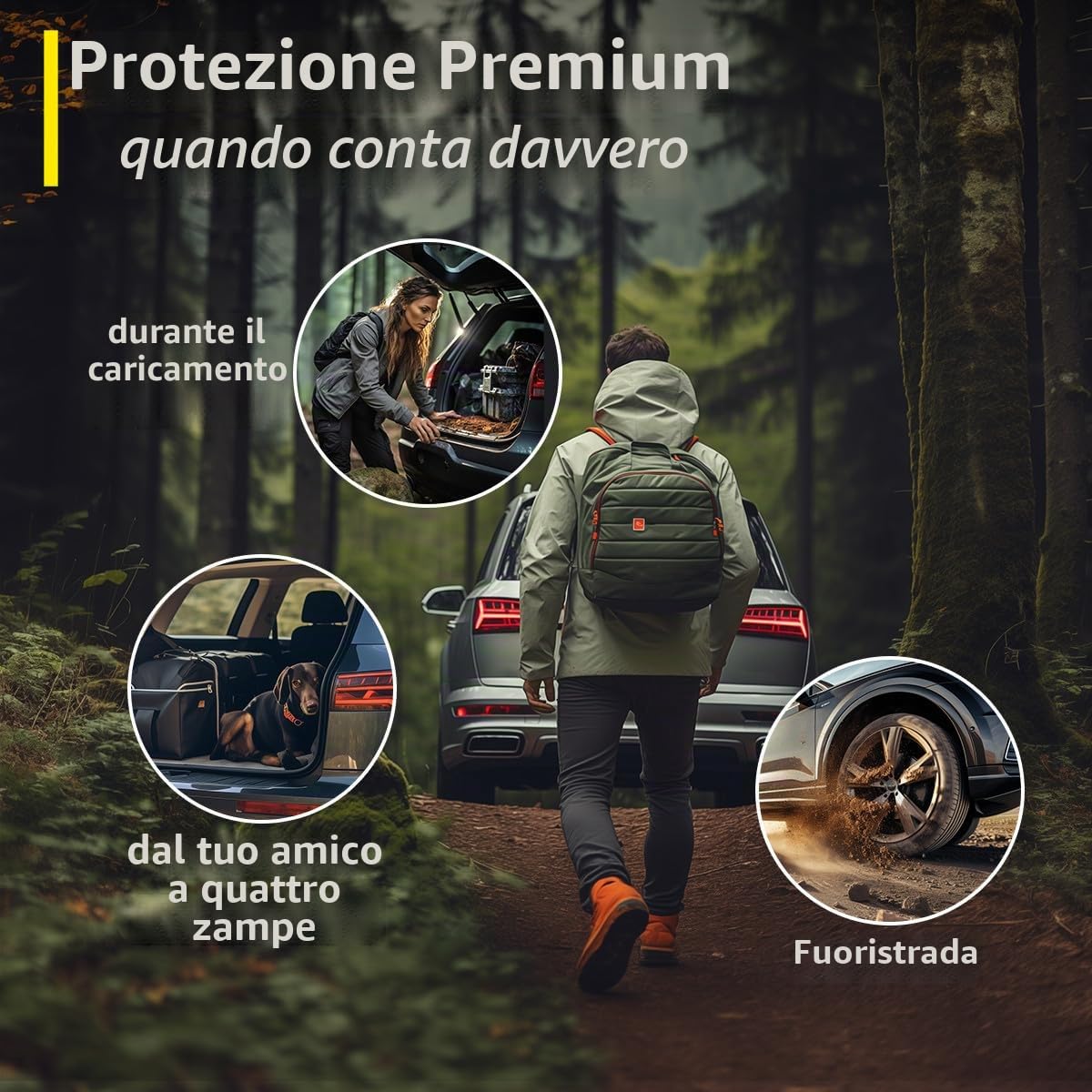 Protezione paraurti adatto per VW Passat B8 Variant 2014-2024 (5 porte, station wagon): pellicola protettiva per vernice e protezione antigraffio per bagagliaio (nero carbonio)