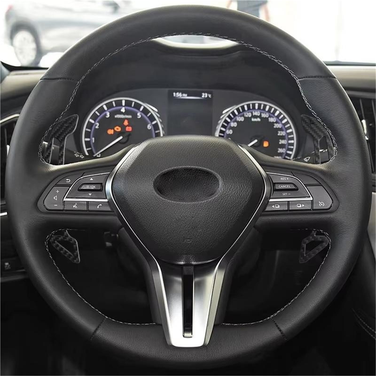 Volante per Auto Paddle Compatibile Con Per Q50L 2018 2019 2020 2021 2022 Volante In Fibra Di Carbonio Magnetico Paddle Parti Di Ricambio