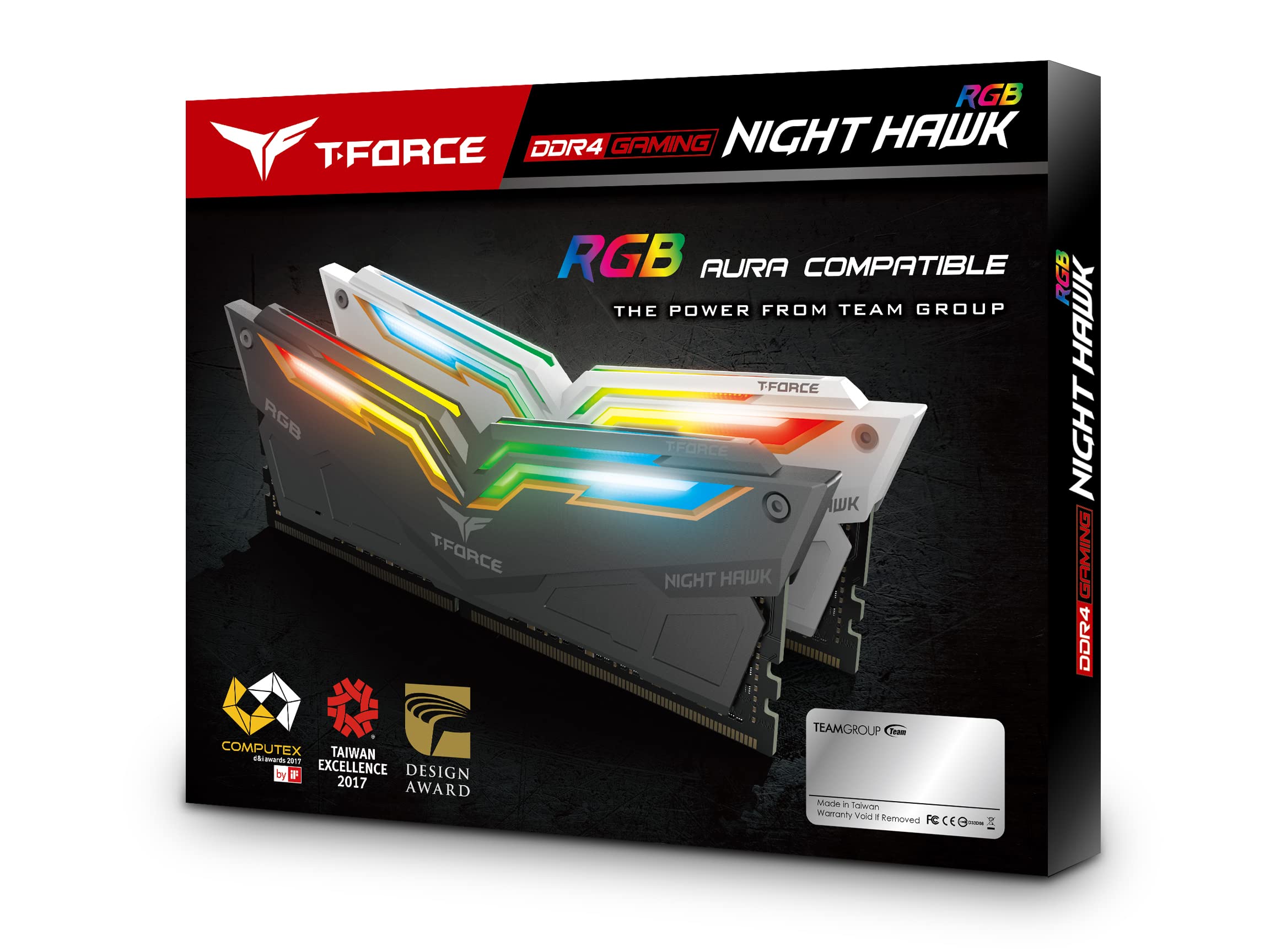 Amazon | チーム16 GB ( 2 x 8 GB ) t-force Night Hawk RGB ddr4 pc4