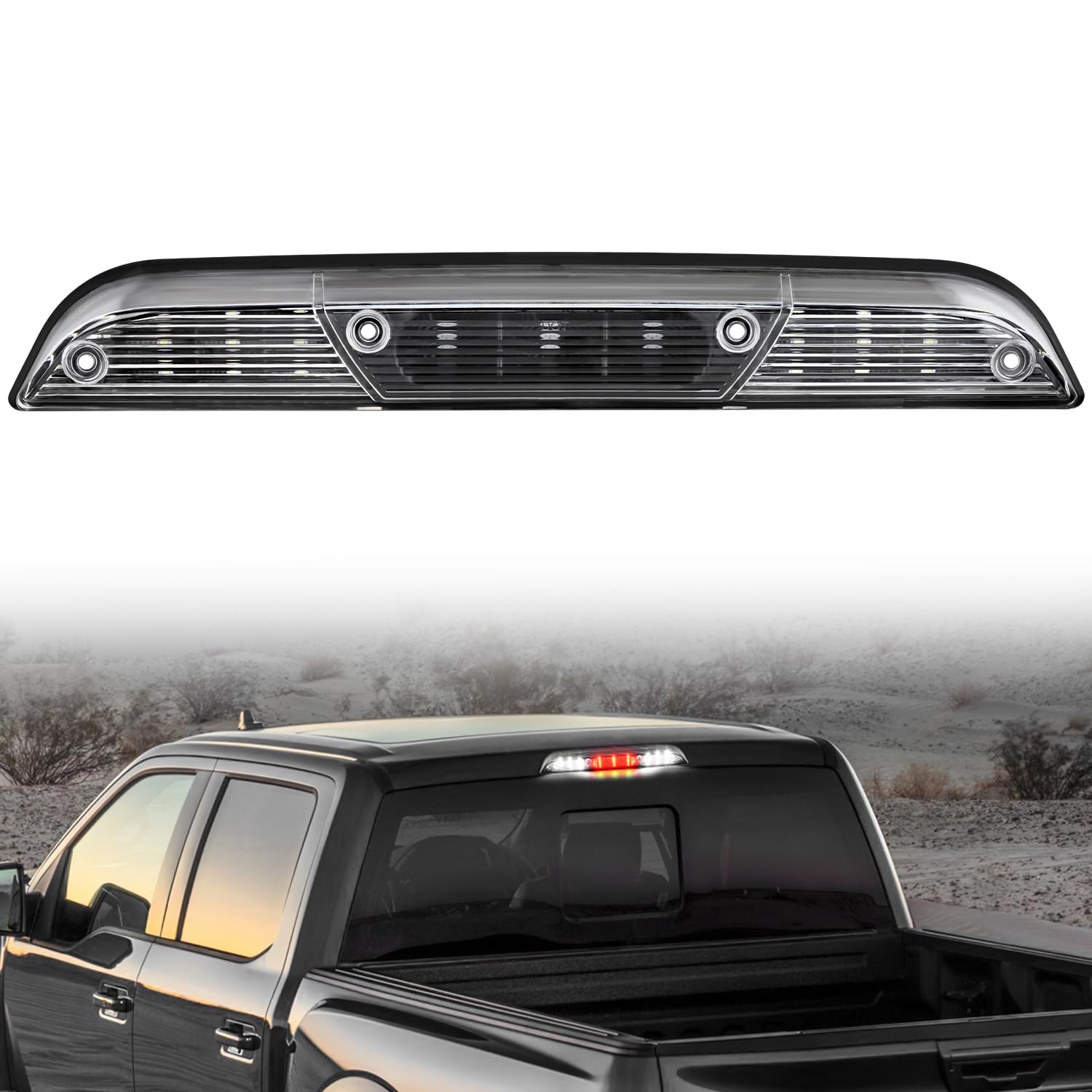 Nilight Third Brake Light for Ford F150 2015-2020, F250 F350 17-26, Clear