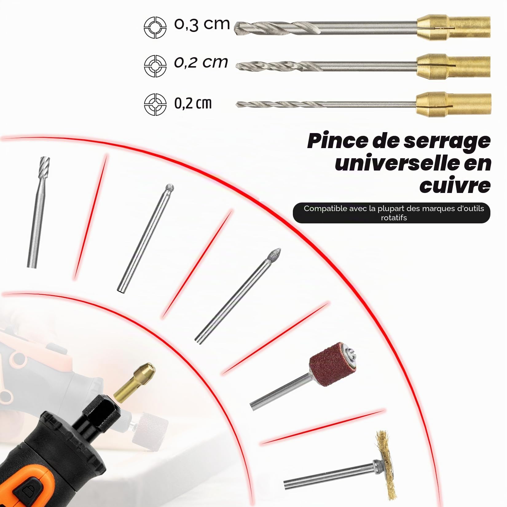 SHALL Coffret de 508 Accessoires d'Outils Rotatifs Universels, Kit d'Outils Multifonctions avec Mandrin pour Couper, Meuler, Percer, Graver et Polier Compatible Dremel