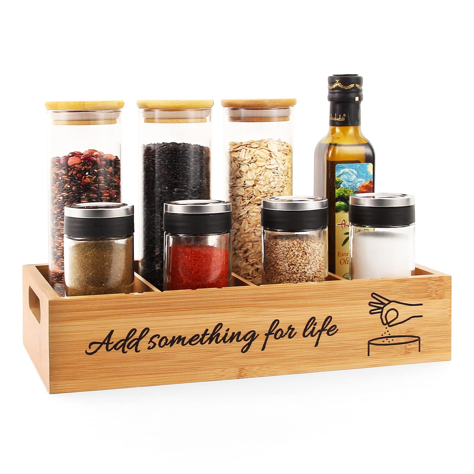Buy Adjustable Bamboo Spice Rack Kitchen Organizer, Eco