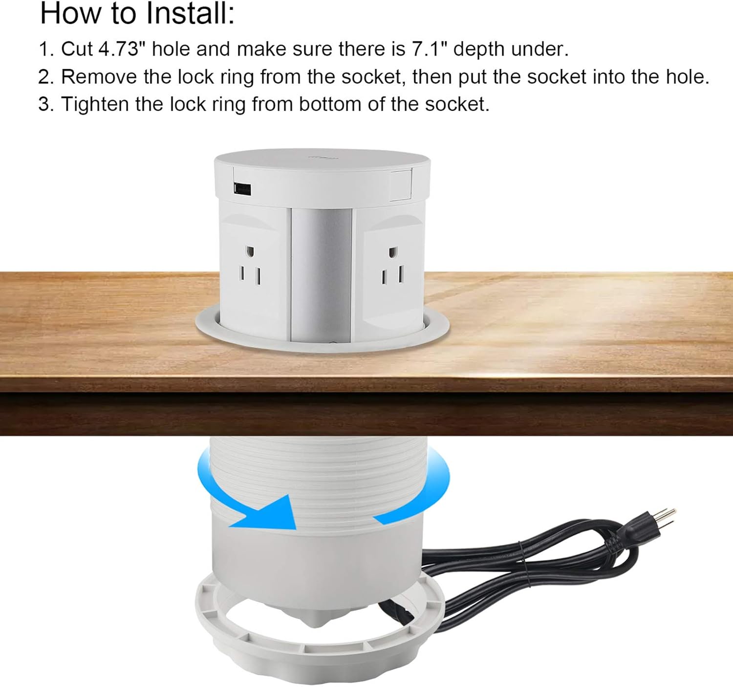 Bеѕt Dеаl Prоduсt HHSOET 4.7 Inch Big Pop Up Outlet for Kitchen Counters, Pop Up Countertop Socket with Wireless Charger, 2 USB Port, 4 AC Outlets, Automatic Retractable Pop Up Power Outlet.(White) Bеѕt Cуbеr Mоndау 🔥 HHSOET 4.7 Inch Big Pop Up Outlet for Kitchen Counters, Pop Up Countertop Socket with Wireless Charger, 2 USB Port, 4 AC Outlets, Automatic Retractable Pop Up Power Outlet.(White)