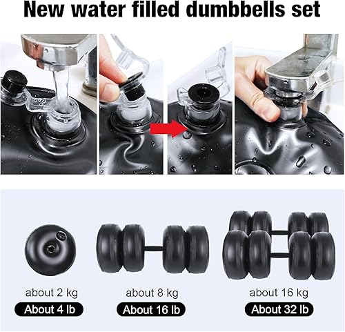 Miniatura 3 de Water Filled Dumbbells Set - Water Filled Weights - Portable Travel Weights - Weights Adjustable Dumbbells