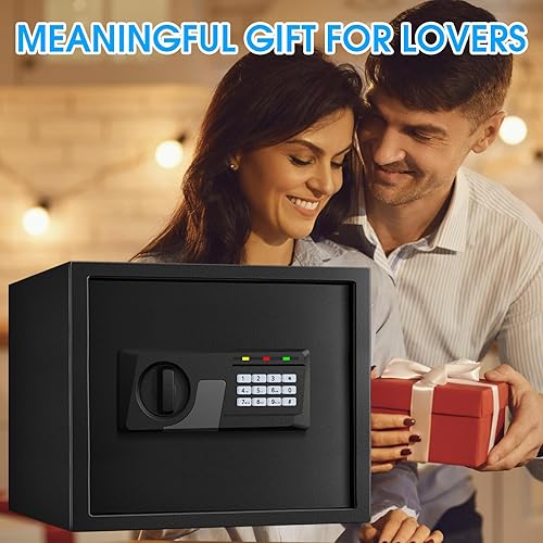 Miniatura 6 de 1.6 Cuft - Cajas fuertes a prueba de fuego para uso doméstico, caja de seguridad digital antirrobo con teclado programable y llaves de repuesto,