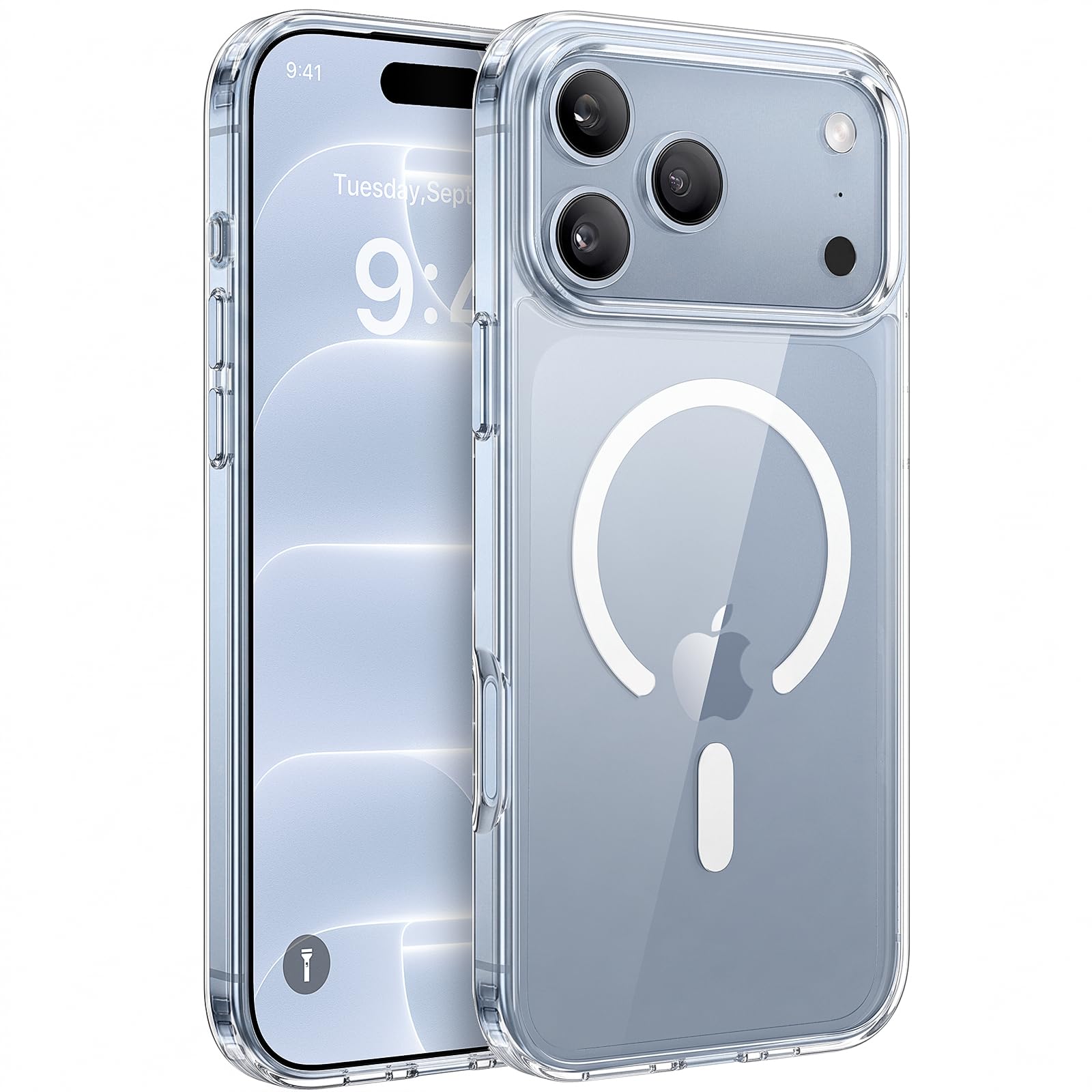 Miracase Magnetic for iPhone 18 Pro Max Case, Crystal Clear | Translucent Matte, Compatible with MagSafe, N56 Stronger Magnets, Military Grade Drop Proof, Rugged Shockproof Protective