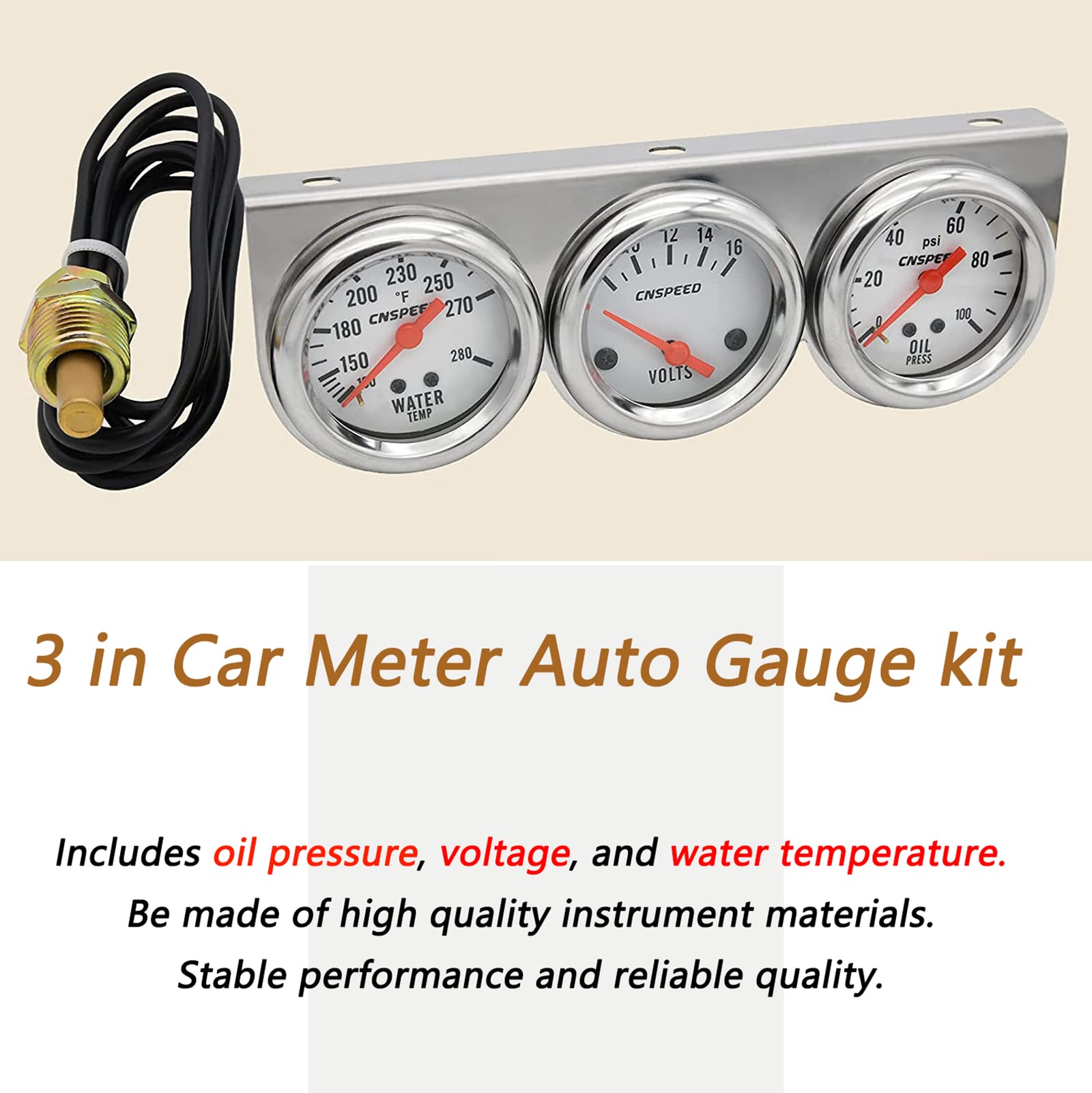 クローム3連メーター シボレー インパラ ローライダー 旧車 KUSTOM