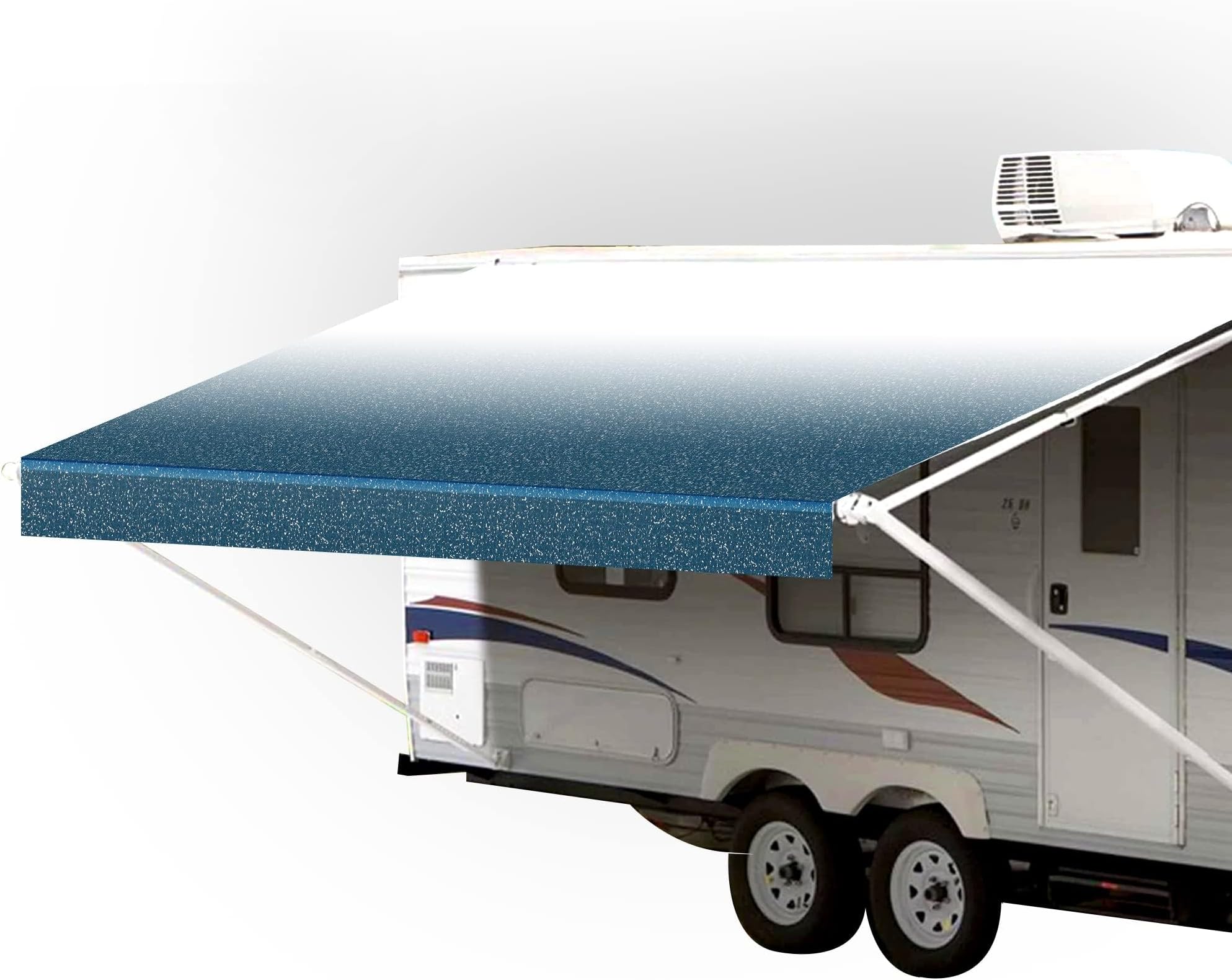 SunWave- RV Awning Fabric Replacement | RV Electric Awning Fabric Replacement | Premium Vinyl RV Canopy | Awning Replacement (18', Ocean Blue Fade)