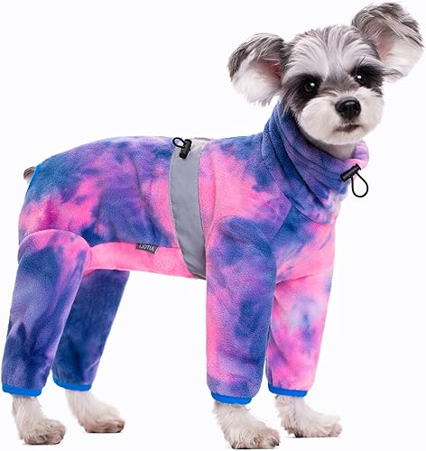 Abrigos para perros pequeños, pijamas de forro polar para perros pequeños y medianos, chaqueta de invierno para perros, mamelucos de teñido anudado,