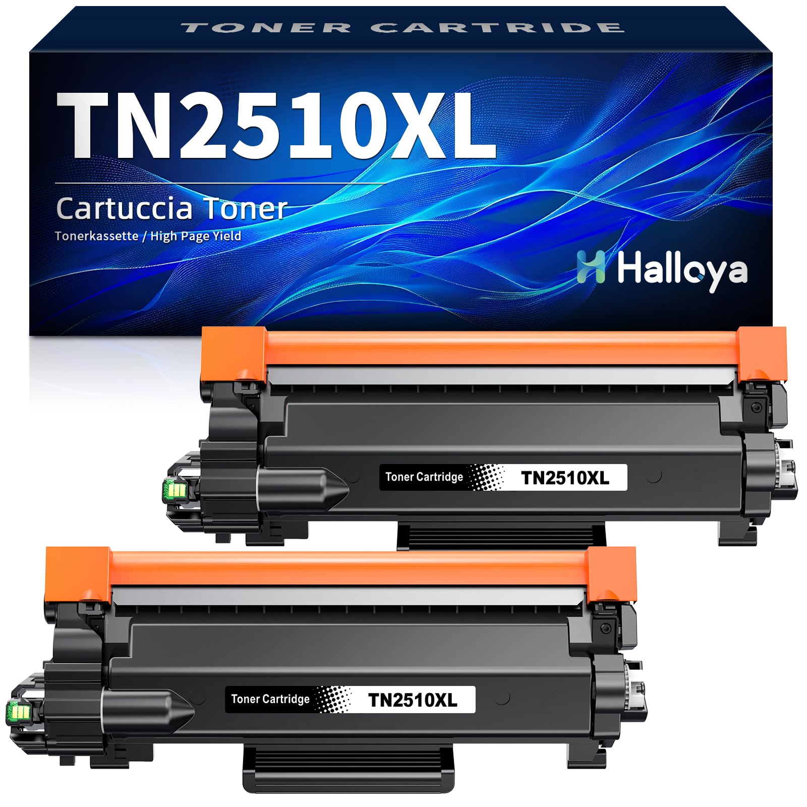 Halloya TN2510XL TN2510 Toner TN-2510 XL compatibile con Brother TN2510XL per Brother MFC-L2835DW Toner MFC-L2827DW MFC-L2800DW DCP-L2660DW DCP-L2620DW DCP-L2627DW MFC-L2860DW L2835DW (2 Nero)