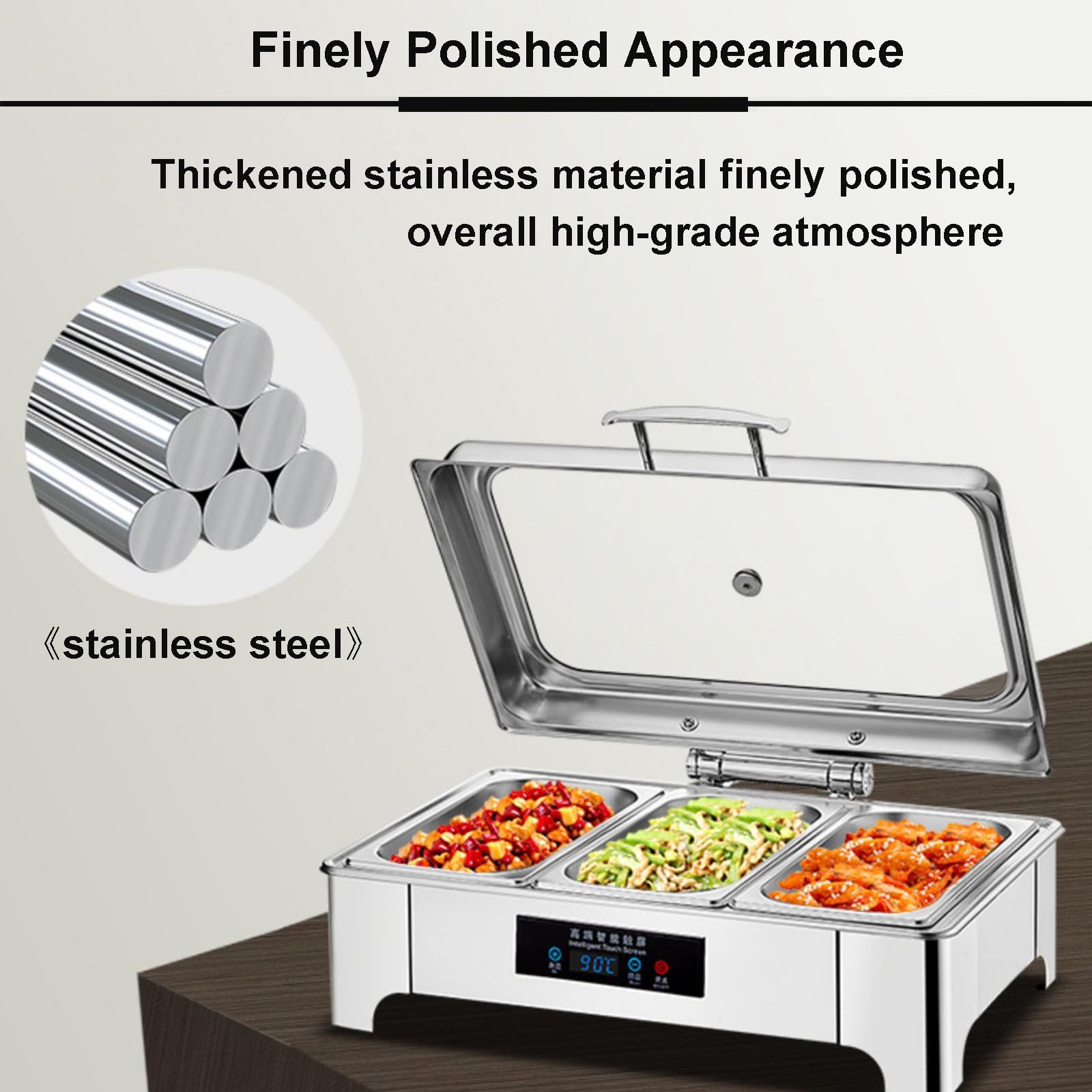 Scaldavivande Elettrico Da 13,5 Litri, Set Per Buffet, Scaldavivande Professionale Con Display A Led, Riscaldatore Per Alimenti Di Grande Capacità Per Cucina, Sala Da Pranzo, Catering, Banchetti, Pic