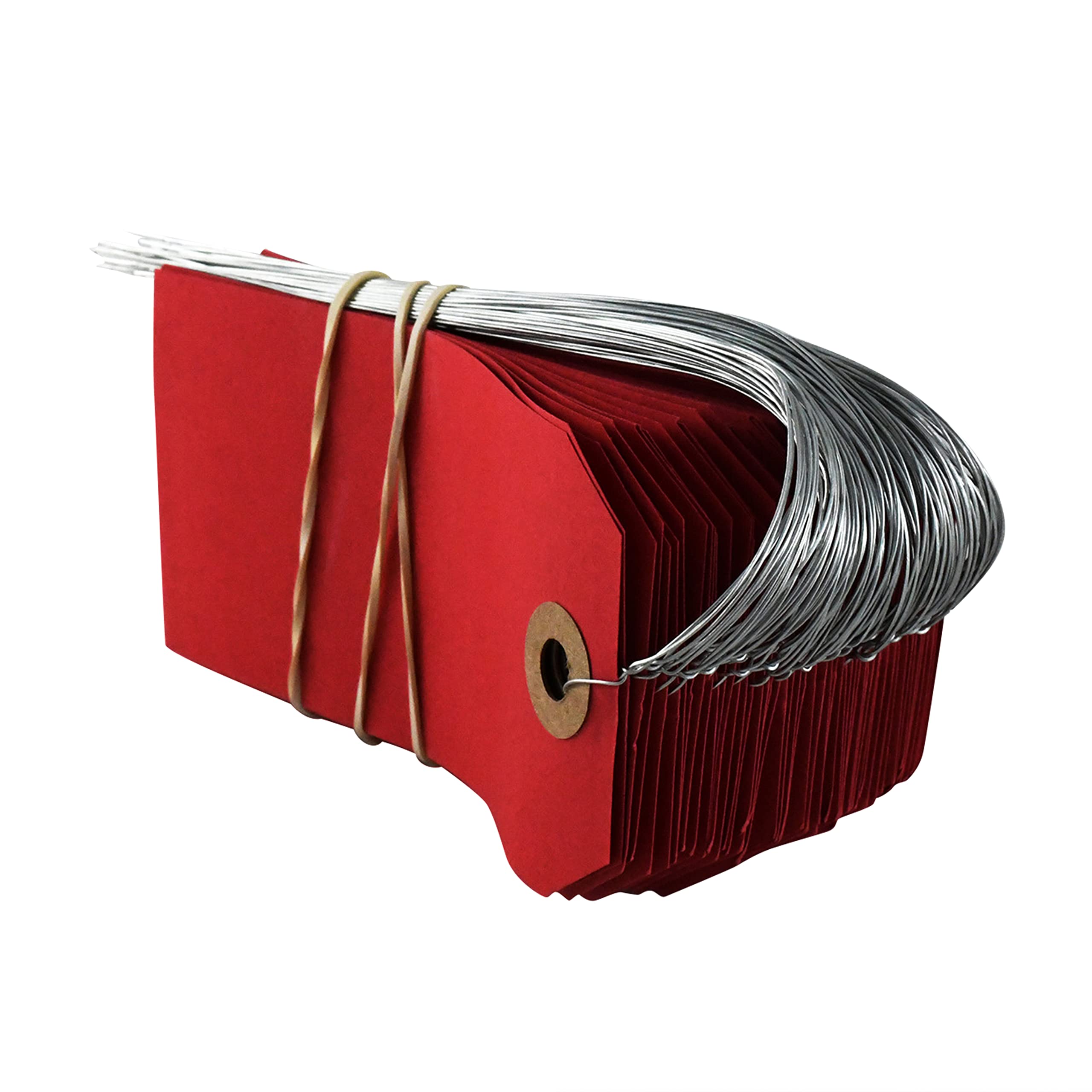 Zawieszka towarowa z kartonu z drutem | biała lub kolorowa | format: 63 x 125 mm | zawieszka na towary, etykiety do zawieszania, czerwona