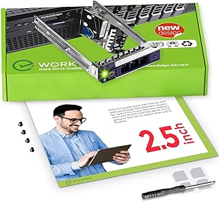 WorkDone 2.5 inch Hard Drive Caddy Compatible for Dell PowerEdge Servers - 14th Generation R440 R640 R740 R740xd R840 R940 R6415 R7415 R7425 - Bright LED SSD SAS NVMe Tray - Setup with Manual
