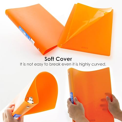 Miniatura 2 de BAZIC - Carpeta organizadora de 3 anillos de polietileno de 1 pulgada, cubierta suave de color brillante mate, anillo redondo, capacidad para 175