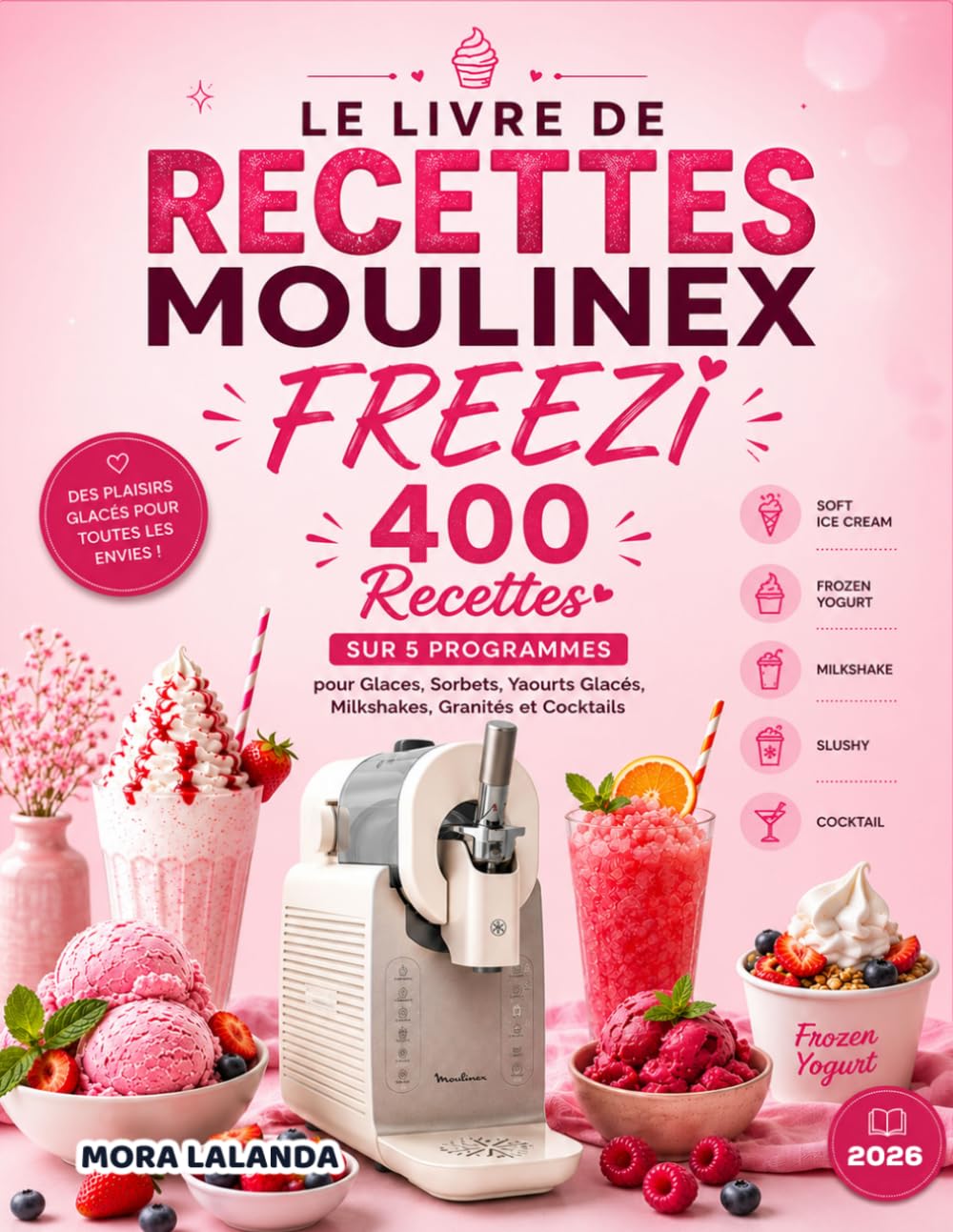 Le Livre De Recettes Moulinex Freezi: 400 Recettes sur 5 Programmes pour Glaces, Sorbets, Yaourts Glacés, Milkshakes, Granités et Cocktails