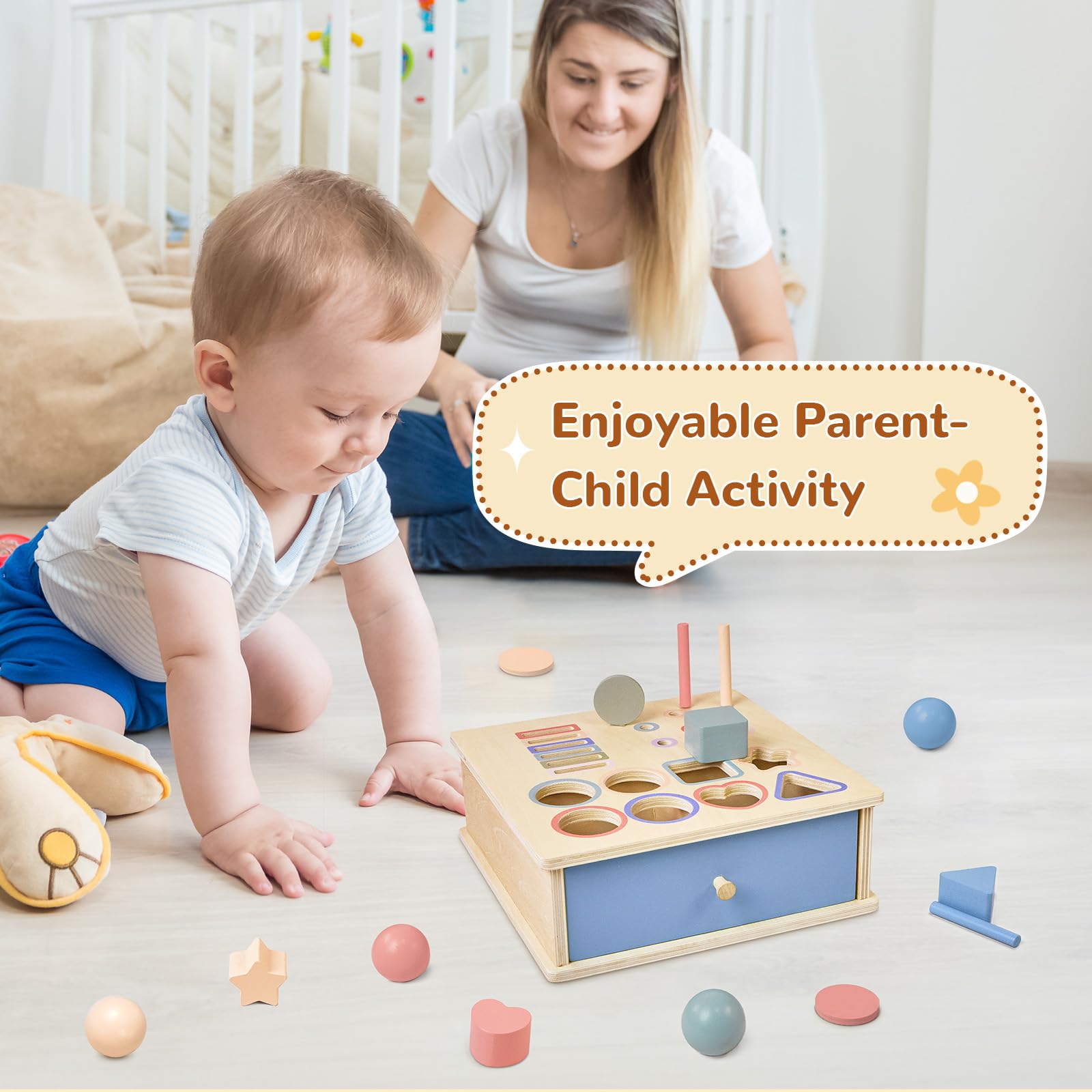 Montessori Spielzeug ab 1 2 3 Jahr, Holzspielzeug Kinder Farbe Sortierspiel Baby Spielzeug 1 Jahr Kinderspielzeug ab 1-3 Jahre Geschenk Mädchen Jungen Motorikspielzeug Lernspiele ab 1 Jahr