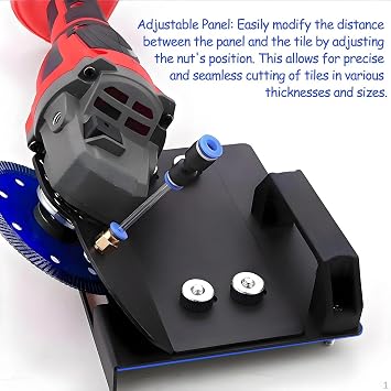 45 Adjustable Tile Chamfering Tool, Angle Grinder Stand Compatible with 100-Type Angle Grinders, Ceramic Stone Cutting Tool with 3 Saw Blades, 39IN Hose and Gloves