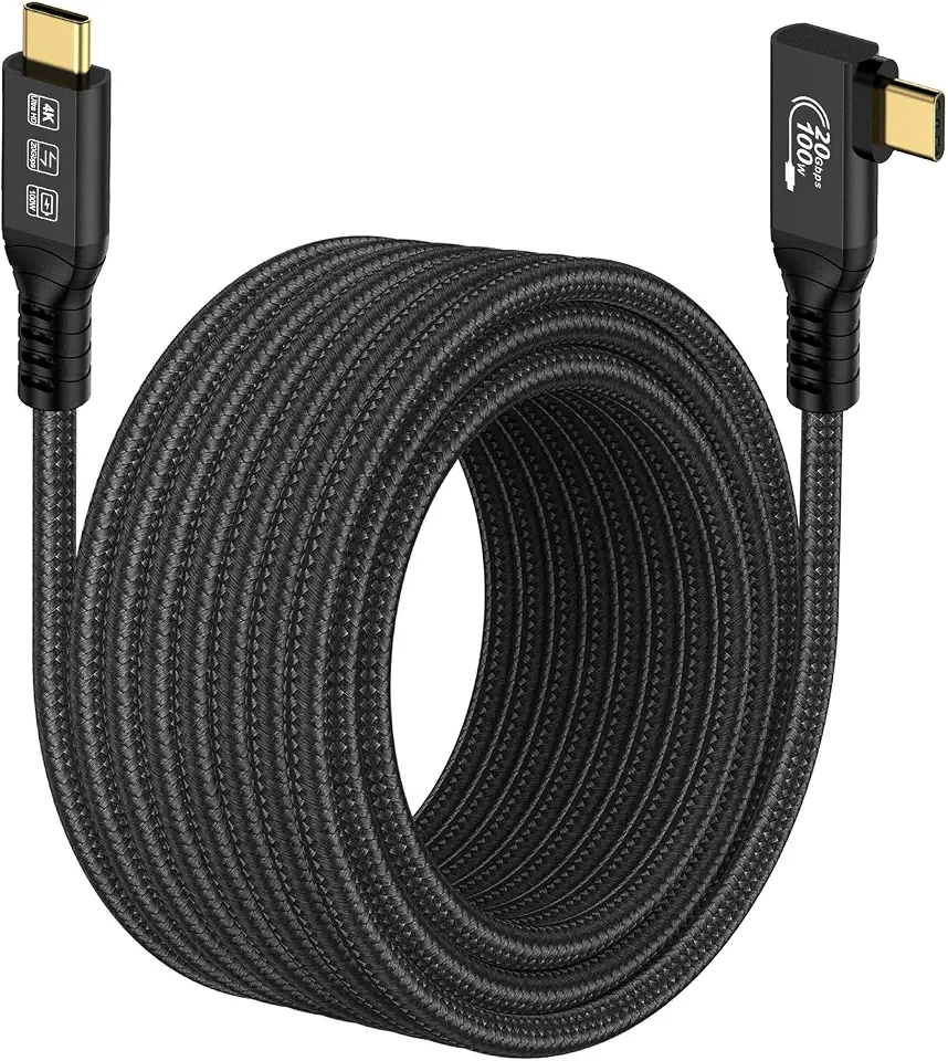USB C 3.2 240W Extension Curved Cable 5M 16.5FT Charging Data
